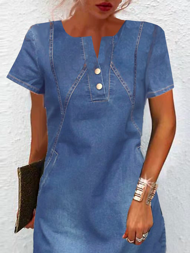 Denim Casual Washing Process Dress