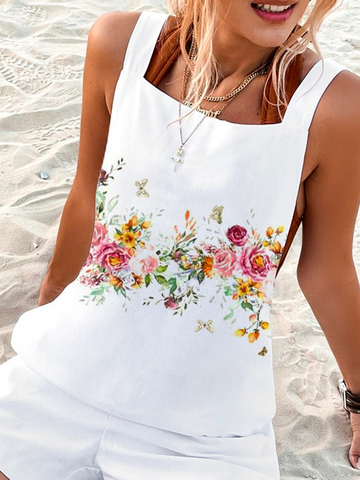 Cotton Casual Square Neck Bib Pants