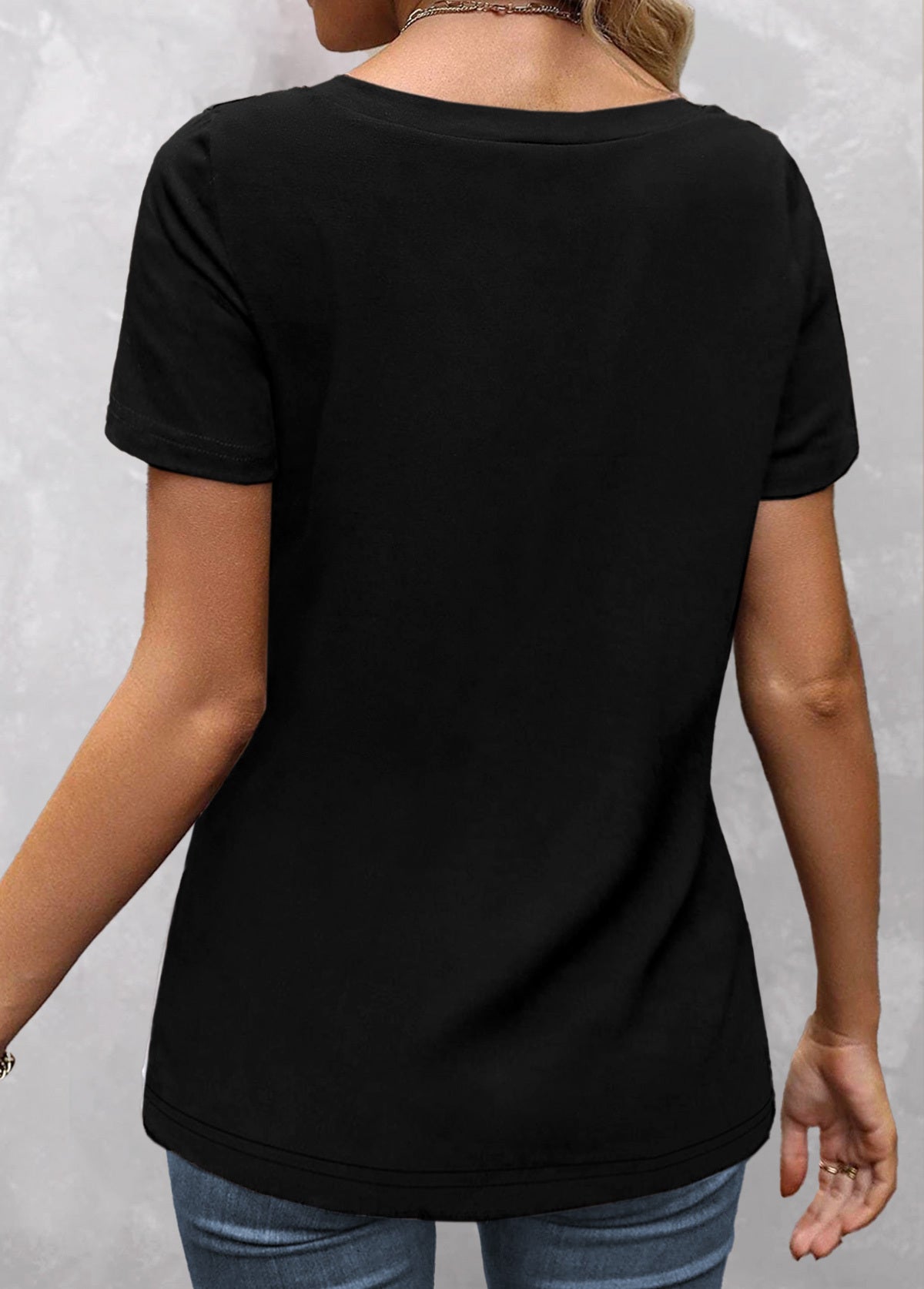 Pocket Light Camel V Neck T Shirt